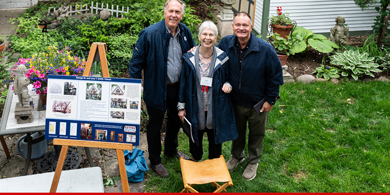 The Smith I House research captain with guests