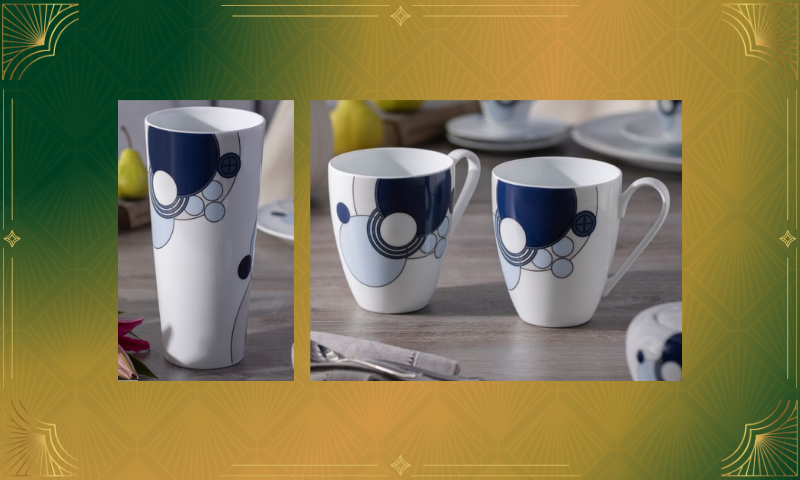 IMPERIAL CABARET BLUE VASE & MUGS. PROVIDED BY: NORITAKE