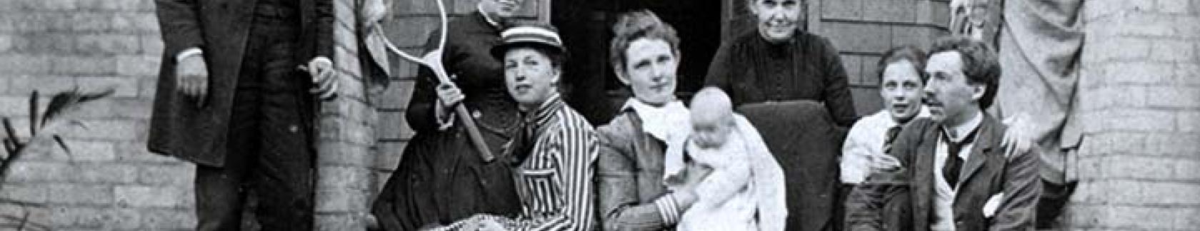 black and white photograph of Frank Lloyd Wright's family